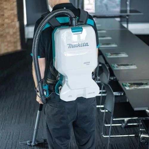 Vista 8 de Makita XCV17PG 18V X2 LXT® Litio-Ion (36V), aspirador en seco con mochila sin escobillas y con filtro HEPA de 1.6 galones (6.0Ah)