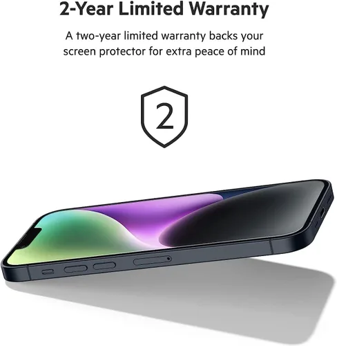 Vista 7 de Belkin Protector de pantalla de vidrio templado – Protector de pantalla para iPhone 14 Pro – Incluye calcomanías guía para una fácil alineación