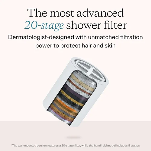 Vista 5 de MDhair Paquete de cabezal de ducha filtrado montado y de mano para cabello y piel más saludables. Filtro de varias etapas que elimina el cloro