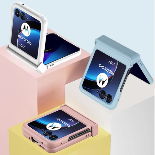 Vista 6 de Ninki Funda protectora de bisagra delgada compatible para Motorola Razr 50 2024, para Moto Razr 50, color azul