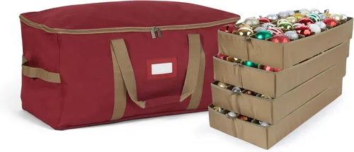 Vista 75 de Covermates Keepsakes Bolsa de almacenamiento ajustable para adornos, con asas de transporte, protección acolchada, ruedas dobles, almacenamiento