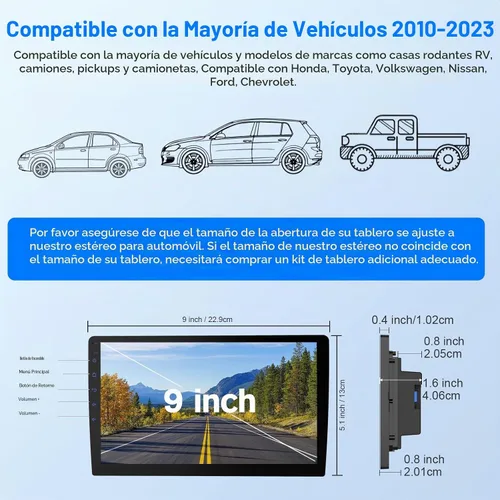 Vista 6 de Haudio Estéreo de auto con Android de 9 pulgadas, doble Din, CarPlay inalámbrico y Android Auto, pantalla táctil universal estéreo para automóvil
