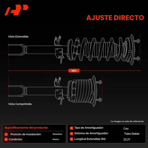 Vista 3 de A-Premium Par de suspensión delantera (2) Conjunto completo de amortiguador y resorte helicoidal Compatible con Lexus IS250 IS350 2006-2013