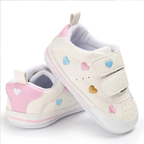 Vista 3 de E-FAK Zapatos de bebé para niños y niñas, zapatillas para bebés, suela de goma antideslizante, zapatos de cuna para primeros pasos de niños pequeños