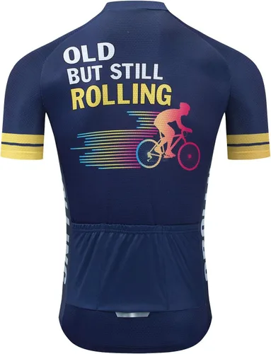 Vista 3 de Old But Still Rolling - Camiseta de ciclismo de secado rápido para ciclismo de montaña (3XL), Azul