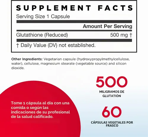 Vista 2 de Jarrow Formulas - Glutatión reducido 500 mg 60 cápsulas (paquete de 2)