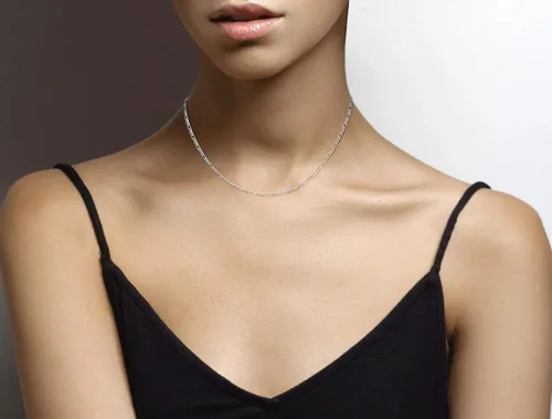 Vista 4 de Miabella Solid 925 Sterling Silver Italian 23mm Diamond-Cut Figaro Link Chain Necklace for Women Men Made in Italy