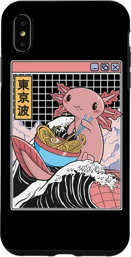 Vista 11 de Axolotl Eating Ramen Kanagawa Wave Kawaii Anime Vaporwave Case for iPhone 17