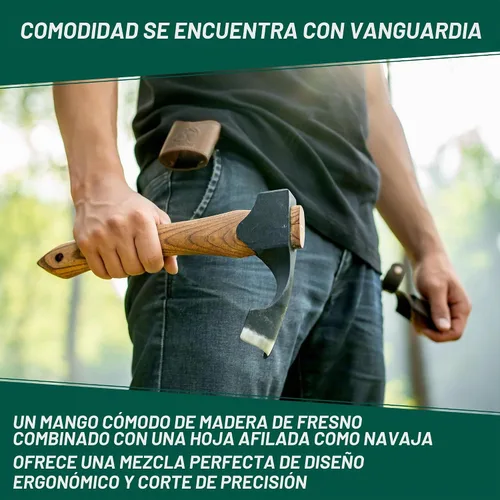 Vista 3 de BeaverCraft Adze de hacha forjada para tallado de madera - Adze curva para carpintería AX2 con mango de madera para canaleta de cuenco - Herramienta