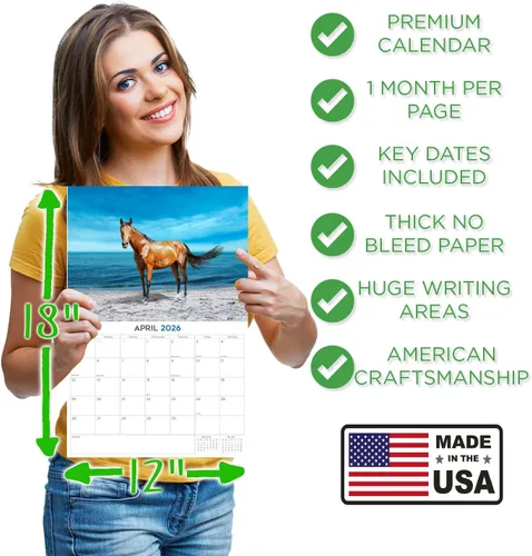 Vista 532 de Calendario de grises africanos 2025 2026 – Planificador mensual de pared de aves africanas – 12 x 18 pulgadas (abierto), calendario de pared