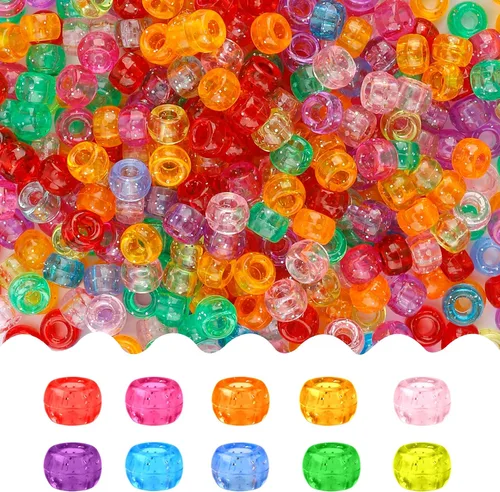 Vista 33 de Cuentas de poni, 4000 unidades, cuentas para pulseras, cuentas para el cabello, cuentas para hacer joyas, cuentas de plástico para manualidades