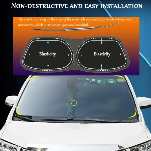 Vista 5 de Parasol para parabrisas automático personalizado para Cadillac XT4 2023 2022 2021 2020 2019 plegable para ventana delantera de automóvil, accesorios
