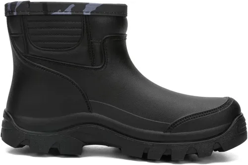 Vista 5 de Enelauge Botas cortas impermeables para hombre, calzado de lluvia de goma antideslizante