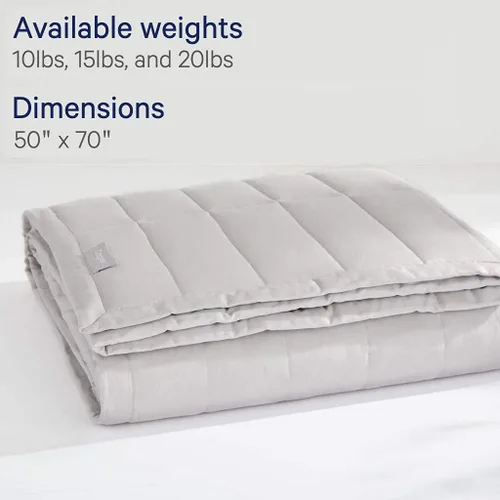 Vista 3 de Casper Manta con peso para dormir, 15 libras, color gris