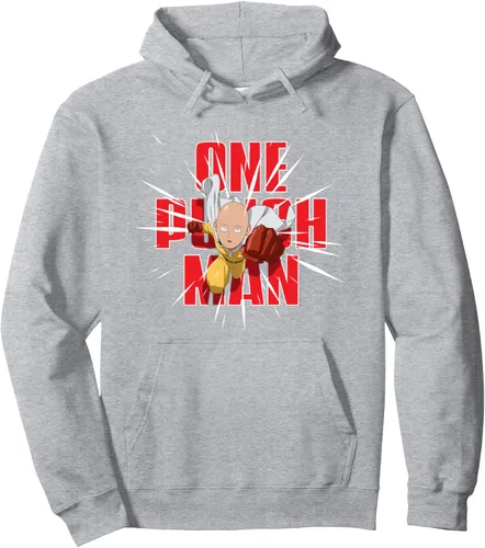 Vista 3 de One Punch Man Sudadera con capucha Saitama Punch Pose Anime Negro