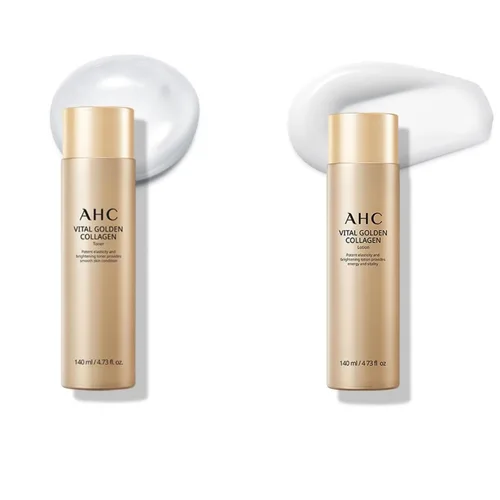 Vista 4 de Vital Golden Collagen Skin Care Set – Kit de 5 piezas de cuidado de la piel de viaje para piel radiante – Incluye tóner, loción, ampolla, crema
