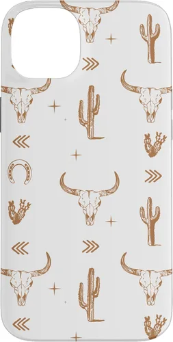 Vista 14 de Funda rústica elegante con diseño de calavera de toro sureño para iPhone 16