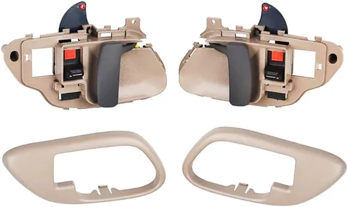 Vista 9 de Un par de manijas de puerta interior con kit de bisel de repuesto 15708043 15708044 compatible con Chevy Chevrolet GMC Truck 1995-2002 C1500 C2500