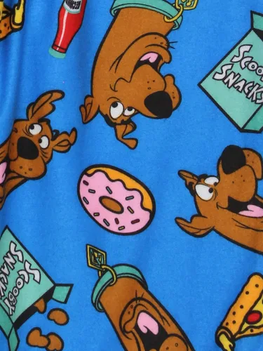 Vista 5 de Scooby-Doo Scooby Snacks - Pantalones de pijama de franela para niños (azul, 6), Azul