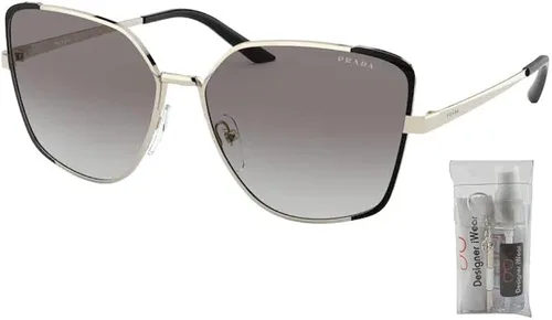 Vista 2 de Prada PR60XS Irregular Sunglasses for Women + BUNDLE With Designer iWear Complimentary Eyewear Kit