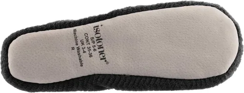 Vista 3 de Isotoner - Pantuflas de microfibra con patrón de chevrón para mujer con suela de ante y absorción de humedad para mayor comodidad