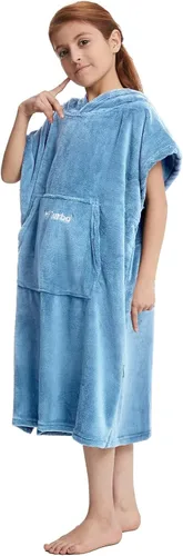 Vista 4 de Hiturbo Toalla de cambio de toalla para niños: toallas de baño de felpa suave, sudadera con capucha cálida de forro polar coral, poncho de surf