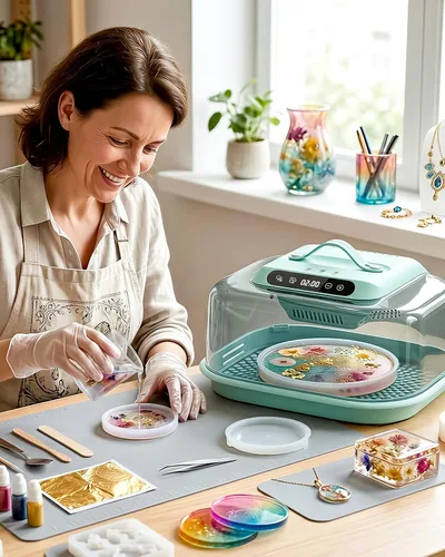 Vista 6 de Máquina de curado de resina Resiners G3 con luz UV, curado rápido de 2H/1Min, alfombrilla de silicona incluida, base reversible resistente a