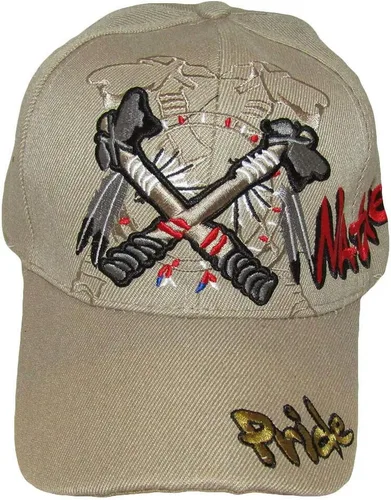 Vista 3 de K's Novelties - Gorra bordada, diseño indio, color caqui