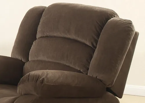 Vista 3 de AC Pacific Bill Modern - Sillón reclinable manual tapizado para sala de estar con almohada acolchada, reposabrazos y asiento reclinable, silla Marrón