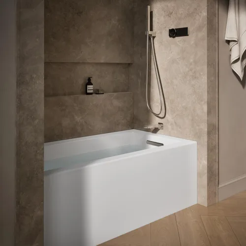 Vista 2 de Kohler Baño de alcoba de 60" x 32" con delantal integral, brida integral y drenaje a la derecha