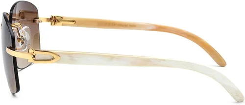 Vista 4 de Gafas de sol de lujo de gama alta con patas de cuerno, unisex, gafas de pesca (color C, tamaño mediano)