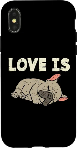 Vista 5 de Love is French Bulldog - Funda de regalo para iPhone 17