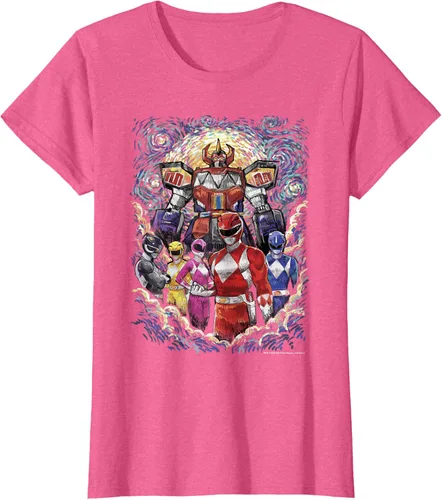 Vista 14 de Power Rangers Mighty Morphin' Megazord Starry Night Poster Camiseta
