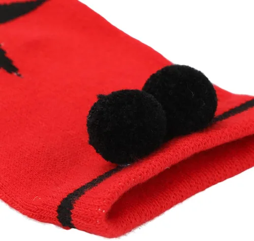 Vista 3 de Bioworld Calcetines altos hasta la rodilla Harley Quinn PomPom para mujer, Multi colorido