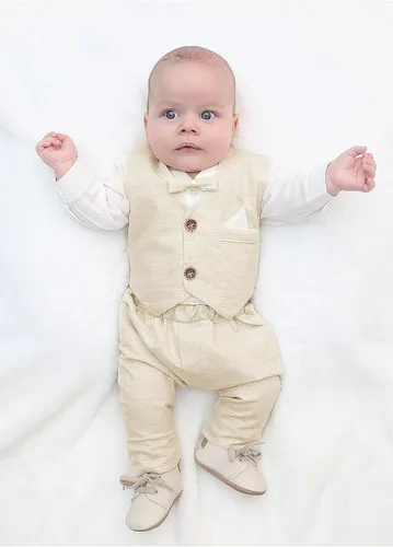 Vista 2 de Lilax Conjunto de traje de 4 piezas para bebé niño con esmoquin