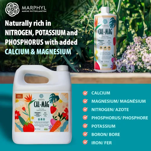 Vista 4 de MARPHYL Fertilizante líquido orgánico CALMAG, calcio + magnesio, corrige las deficiencias comunes de las plantas, para jardín, flores, verduras