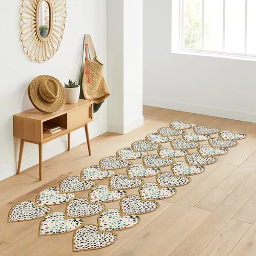 Vista 2 de Collection - Alfombra rectangular de 2 x 3 pies, alfombra de algodón trenzado multicolor y yute, alfombra geométrica kilim para interiores