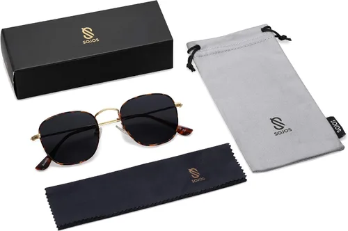 Vista 7 de SOJOS Square Polarized Sunglasses for Men Women Classic Vintage Retro Style SJ1143