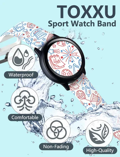 Vista 2 de Correa de reloj de vacaciones de 0.78 pulgadas compatible con Samsung Galaxy Watch 6/5/5 Pro/4/3/6 Classic/4 Classic/Active 2/Active para mujeres