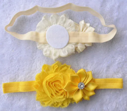 Vista 5 de Qandsweet vincha con flor cruzada e incrustaciones de estrás, para fotografías, para niña, 3-24 meses
