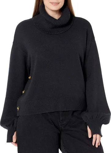 Vista 5 de The Drop lucyswhims - Suéter corto de cuello alto con botones laterales para mujer