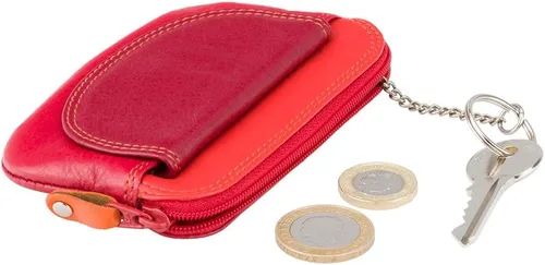 Vista 4 de Visconti RB60 - Cartera de cuero multicolor con llavero, Rojo