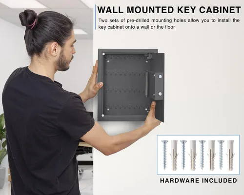 Vista 4 de DuraBox Armario de 40 llaves con cerradura digital, caja fuerte para llaves electrónicas, caja de seguridad de acero con ranura para caídas