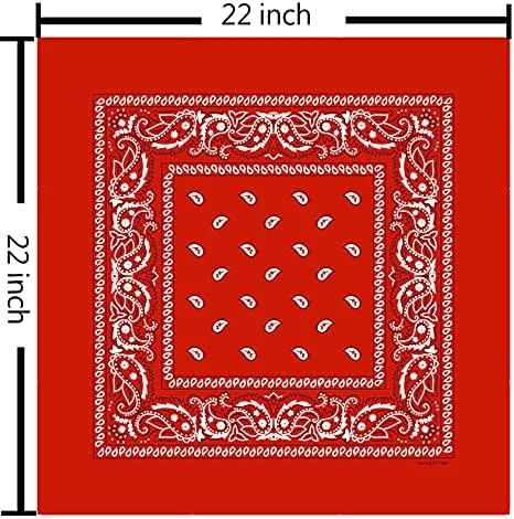 Vista 4 de FANNI YOUPIN Bandanas de vaquero de cachemira de colores surtidos, paquete de 12 pañuelos de algodón de 22 pulgadas de grosor para hombres y mujeres