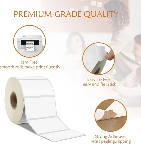 Vista 5 de BESTEASY Etiquetas térmicas directas de 2.25 x 1.25 pulgadas, 48 rollos de 1000 calcomanías térmicas de envío de direcciones de código de barras