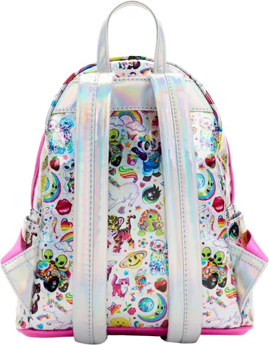 Vista 3 de Loungefly Mini mochila iridiscente AOP Lisa Frank, Multi colorido, Mini mochila