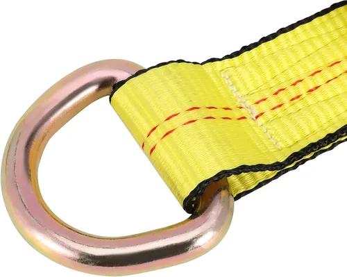Vista 3 de JOIKIT Paquete de 4 Correas de Remolque Tipo Lazo de 2 Pulgadas x 8.2 Pies con Anillo en D Amarre Automático para Elevador de Ruedas, Grúa Amarillo