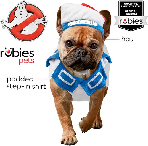 Vista 2 de Disfraz para mascota de la colección de películas de Cazafantasmas, de Rubies Costume, M, Blanco