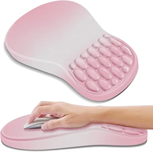 Vista 24 de YIWEI Alfombrilla de mouse ergonómica con soporte para muñeca, alfombrilla de mouse de espuma viscoelástica de gel para teclado de computadora