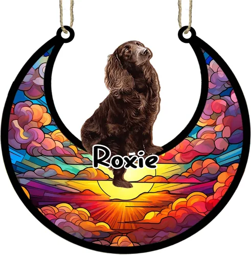 Vista 26 de LOVELYPOD Adorno de Navidad personalizado para perro pastor australiano, atrapasoles conmemorativo, adorno de Navidad de pastor australiano